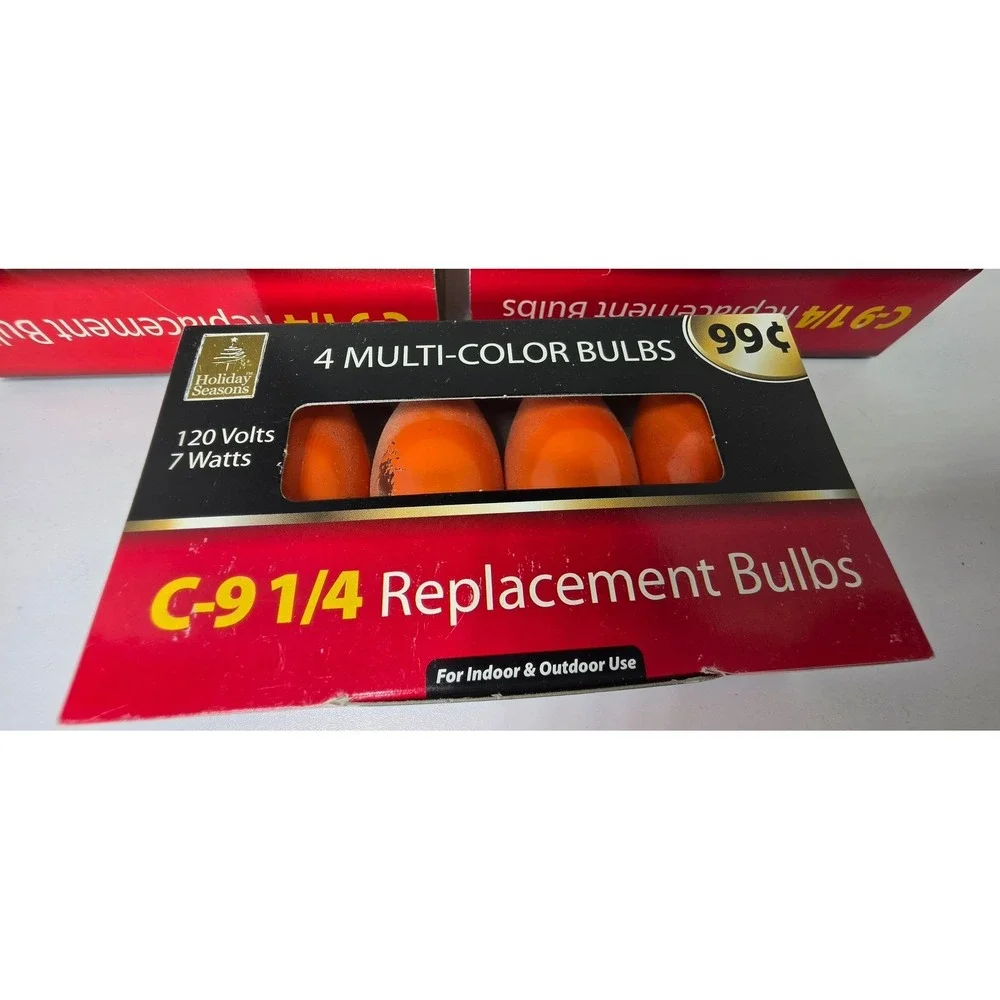 Holiday Seasons C-9 1/4 Replacement Bulbs Orange 7W 120V 20 Count Total 5 Packs